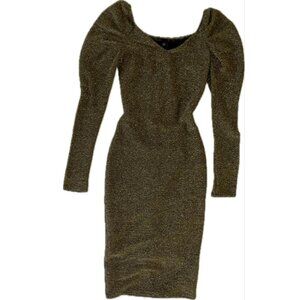 Gibiu Midi Shimmering Gold Dress [Used - Good]